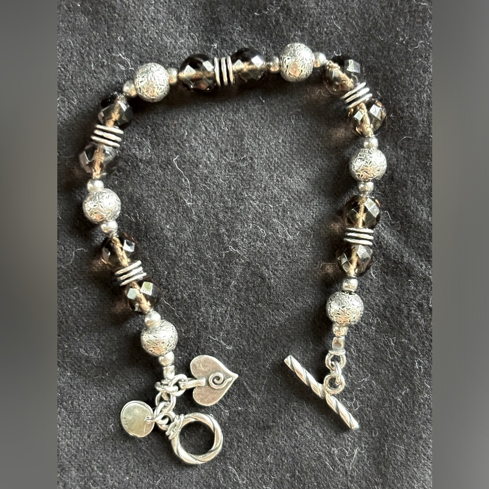Sterling Silver Bracelet with Chocolate Brown Beads